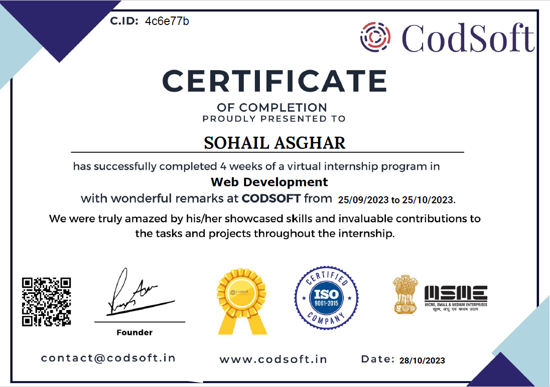 Web Development @ Codsoft